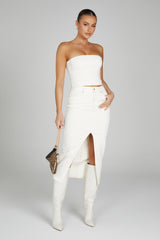 Jordana Denim Tube Top - Ecru