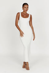 Hadley Backless Knit Maxi Dress - White