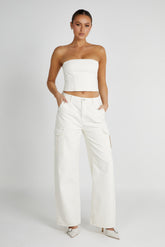 Jordana Denim Tube Top - Ecru