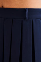 Mura Pleated Mini Skirt - Navy
