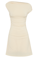 Dakoda Slinky Off Shoulder Mini Dress - Lemon