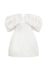 Portia Off Shoulder Satin Corset Dress - White