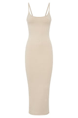 Alexis Ribbed Cami Midi Dress - Cream