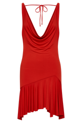 Floriana Ruffle Mini Dress - Vermilion Red