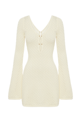 Kayleigh Crochet Knit Mini Dress - White