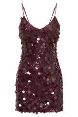 Romilly Sequin Mini Dress - Burgundy