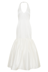 Danica Satin Halter Wedding Gown - White