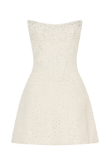 Lorrie Tweed Corset Mini Dress - White