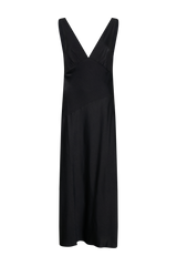 Nadia Maxi Satin Dress With Back Cowl - Black