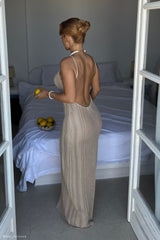 Lily Mixed Yarn Maxi Dress - Taupe