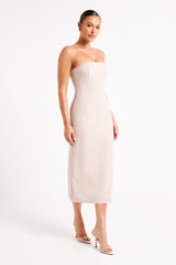 Sable Textured Midi Dress - Natural