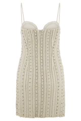 Naveena Embellished Mini Dress - Silver