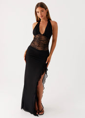 Wrenna Halter Neck Maxi Dress - Black