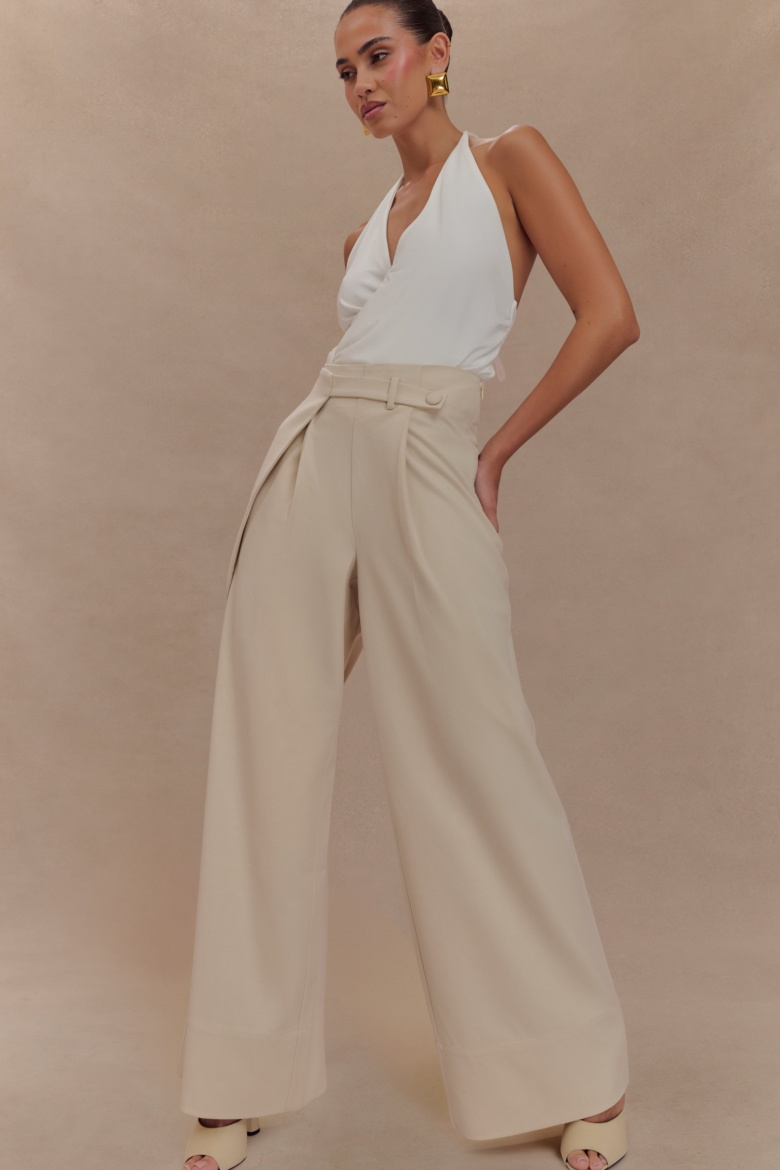 Mila Straight Leg Suiting Pant - Buttermilk