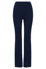 Chiara Straight Leg Rib Knit Pant - Navy