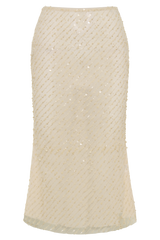 Brynne Sequin Midi Skirt - Buttercream