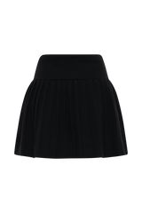 Beverly Knit Pleated Mini Skirt - Black
