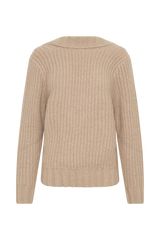 Candice Oversized Low Back Knit Jumper - Stone Marle