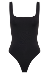 Charlie Recycled Nylon Scoop Neck Bodysuit - Black