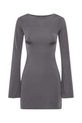 Tarna Slinky A-Line Mini Dress - Charcoal