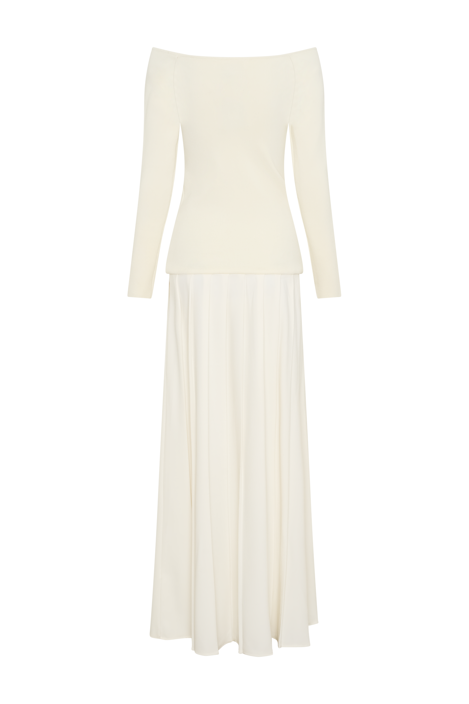 Presley Knit Off Shoulder Maxi Dress - Ivory