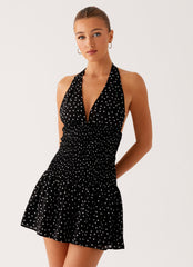 Holden Mini Dress - Black Polka Dot