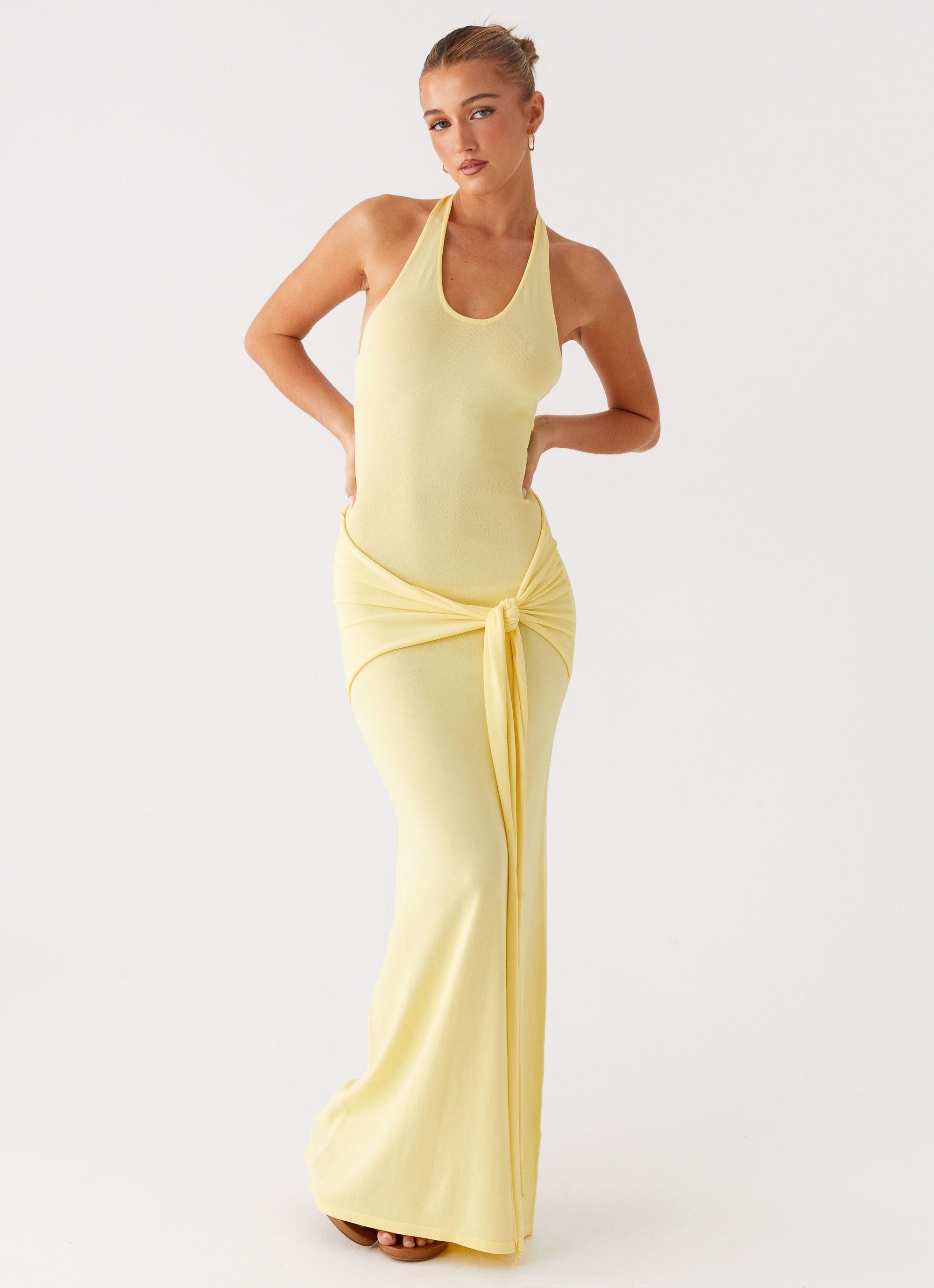 Pina Colada Knit Maxi Dress - Yellow