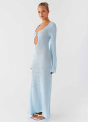 Seascape Chochet Maxi Dress - Blue
