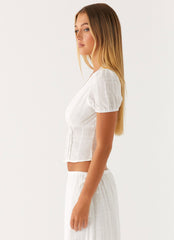 Sweet Lullaby Button Up Shirt - White