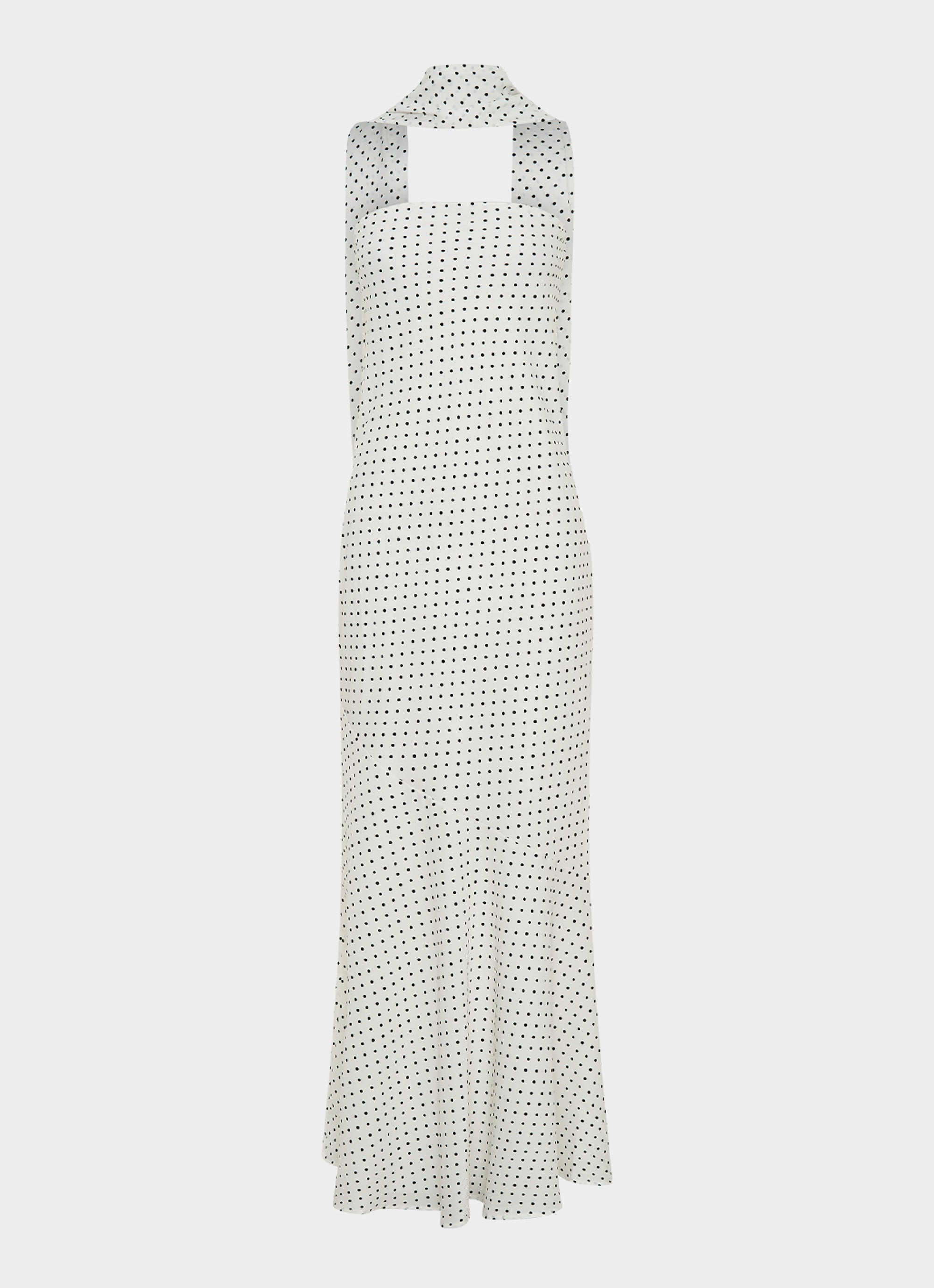 Under The Pagoda Maxi Dress - White Polkadot