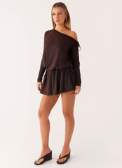 Zinnia Mini Dress - Chocolate