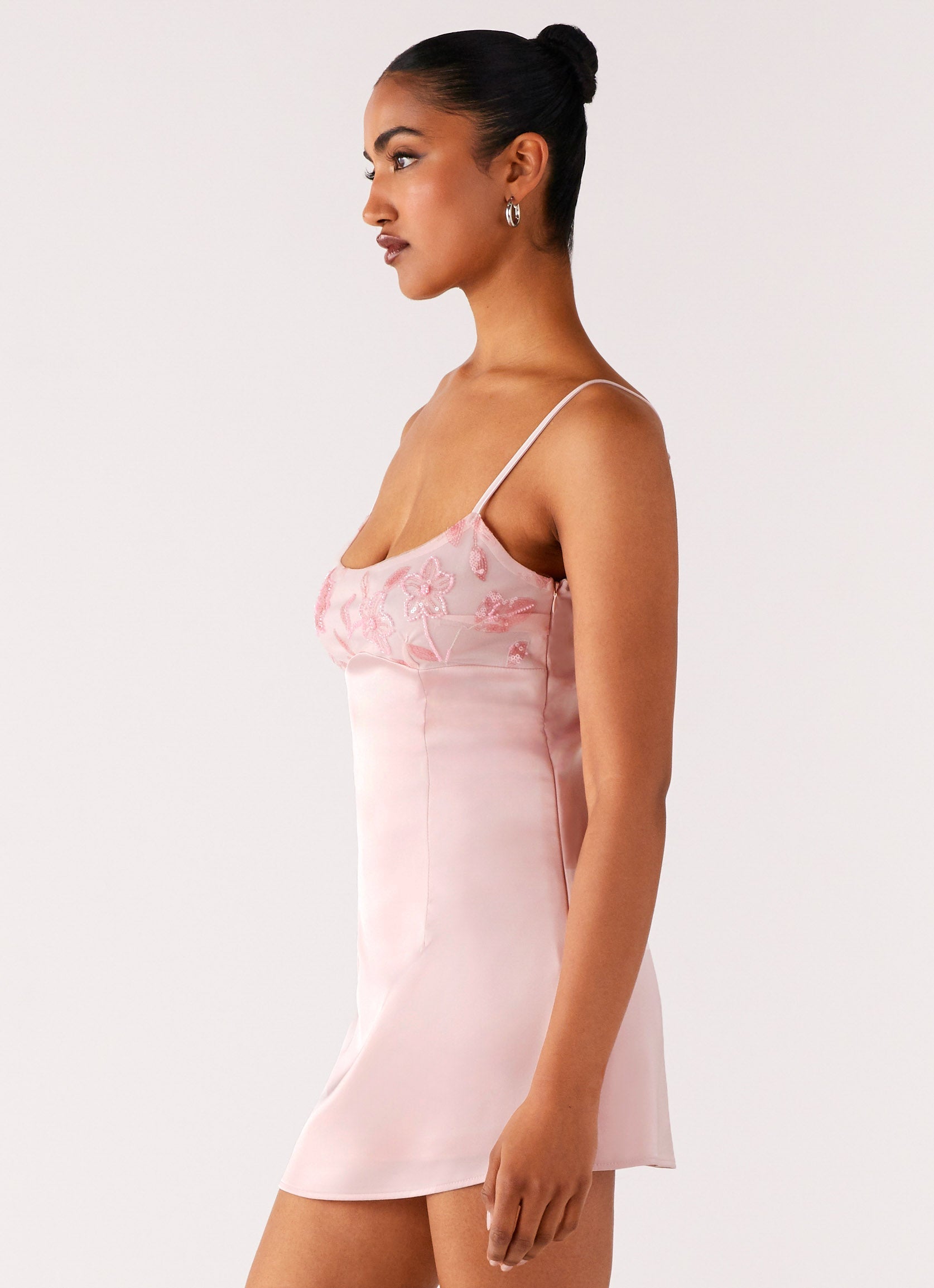 Zion Beaded Mini Dress - Pink